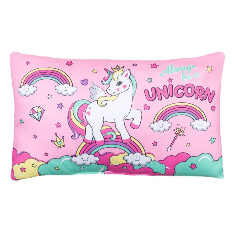 Casa si Gradina - Textile si covoare - Perne si pilote - Perne decorative - Perna decorativa, model unicorn, roz, dimensiuni 50x 30cm - Infinity.ro
