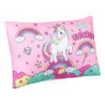 Casa si Gradina - Textile si covoare - Perne si pilote - Perne decorative - Perna decorativa, model unicorn, roz, dimensiuni 50x 30cm - Infinity.ro