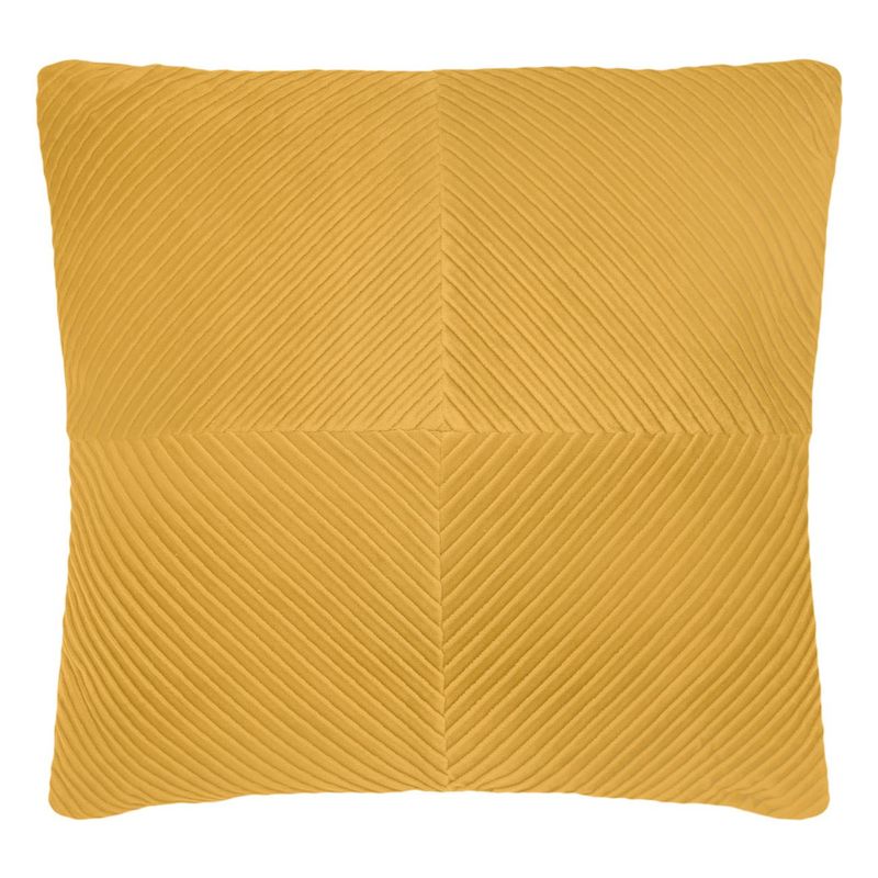 Casa si Gradina - Textile si covoare - Perne si pilote - Perne decorative - Perna decorativa velvet, galben mustar, 45 x 45cm, dungi reliefate - Infinity.ro