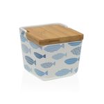 Casa si Gradina - Bucatarie si vesela - Organizare si depozitare bucatarie - Cutii alimentare - Solnita cu capac Versa Aqua Pesti Ceramica 8,8 x 8,5 x 8,8 cm - Infinity.ro