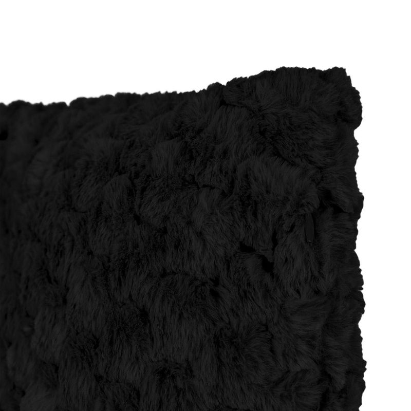 Casa si Gradina - Textile si covoare - Perne si pilote - Perne decorative - Perna decorativa, model reliefat, negru, 60x 60cm, imitatie blana - Infinity.ro