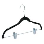 Casa si Gradina - Mobilier - Organizare si depozitare - Umerase si valeti - Umeras catifelat, metal, clips, negru - Infinity.ro
