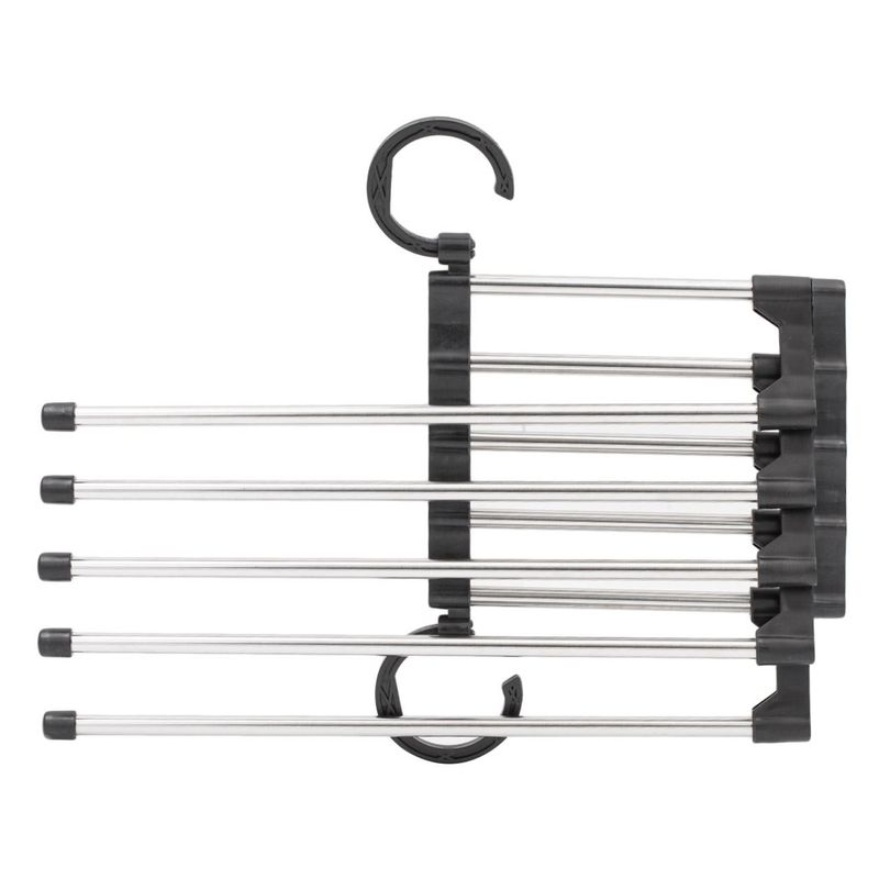 Casa si Gradina - Mobilier - Organizare si depozitare - Umerase si valeti - Umeras pantaloni, 5 spatii, metal si plastic, negru - Infinity.ro