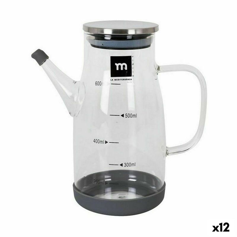 Casa si Gradina - Bucatarie si vesela - Organizare si depozitare bucatarie - Cutii alimentare - Dispenser pentru Ulei La Mediterránea Otel inoxidabil Sticla borosilicata 600 ml (12 Unitati) - Infinity.ro