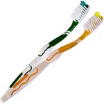Ingrijire personala si Cosmetice - Igiena dentara - Periute de dinti clasice - Periuta de dinti pentru adulti, set 2 bucati, multicolor, cu capac - Infinity.ro