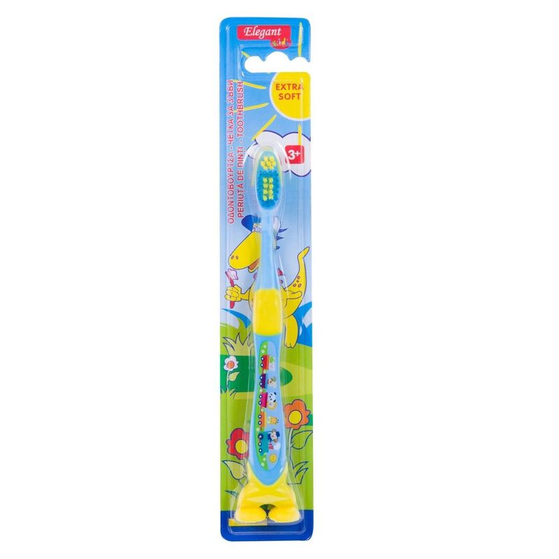 Ingrijire personala si Cosmetice - Igiena dentara - Periute de dinti clasice - Periuta de dinti, elegant kids, extra soft, albastru-galben, 3+ ani - Infinity.ro