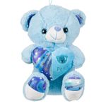 Jucarii, Copii si Bebe - Jucarii si jocuri - Jucarii de plus - Ursulet de plus, model inima, culoare ciel, dimensiune 32cm - Infinity.ro