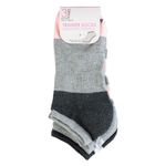 Fashion, accesorii si bijuterii - Femei - Lenjerie si pijamale femei - Sosete si ciorapi femei - Sosete sport dama, set 3 perechi, multicolor, dungi roz gri antracit - Infinity.ro