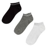 Fashion, accesorii si bijuterii - Femei - Lenjerie si pijamale femei - Sosete si ciorapi femei - Sosete femei, set 3 perechi, multicolor, lurex argintiu - Infinity.ro