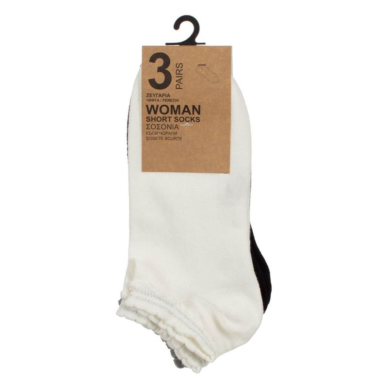 Fashion, accesorii si bijuterii - Femei - Lenjerie si pijamale femei - Sosete si ciorapi femei - Sosete femei, set 3 perechi, multicolor, lurex argintiu - Infinity.ro