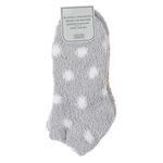 Fashion, accesorii si bijuterii - Femei - Lenjerie si pijamale femei - Sosete si ciorapi femei - Sosete dama, model pufoase, set 2 perechi, culoare gri cu dungi si buline - Infinity.ro