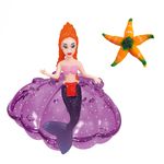 Jucarii, Copii si Bebe - Jucarii si jocuri - Papusi si accesorii - Papusi - Set papusi sirena in scoica, 3 bucati, multicolor, par lung, coada si stea de mare - Infinity.ro