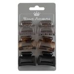 Fashion, accesorii si bijuterii - Femei - Accesorii femei - Accesorii pentru par femei - Set clame par, multicolor, patrate, 3.5 x 2.5 cm, 6 bucati - Infinity.ro