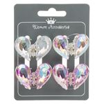 Fashion, accesorii si bijuterii - Femei - Accesorii femei - Accesorii pentru par femei - Set 4 clame de par, model inima, culoare multicolor, dimensiune 4.5 x 3.5cm - Infinity.ro