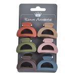 Fashion, accesorii si bijuterii - Femei - Accesorii femei - Accesorii pentru par femei - Set clame de par femei, multicolor, textura mata, 4cm, 6 bucati - Infinity.ro