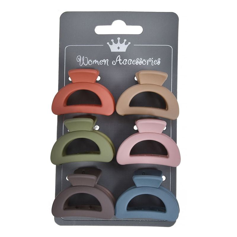 Fashion, accesorii si bijuterii - Femei - Accesorii femei - Accesorii pentru par femei - Set clame de par femei, multicolor, textura mata, 4cm, 6 bucati - Infinity.ro