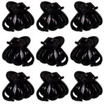 Fashion, accesorii si bijuterii - Femei - Accesorii femei - Accesorii pentru par femei - Set clame par, negru, 2.3 cm, 9 bucati, plastic - Infinity.ro