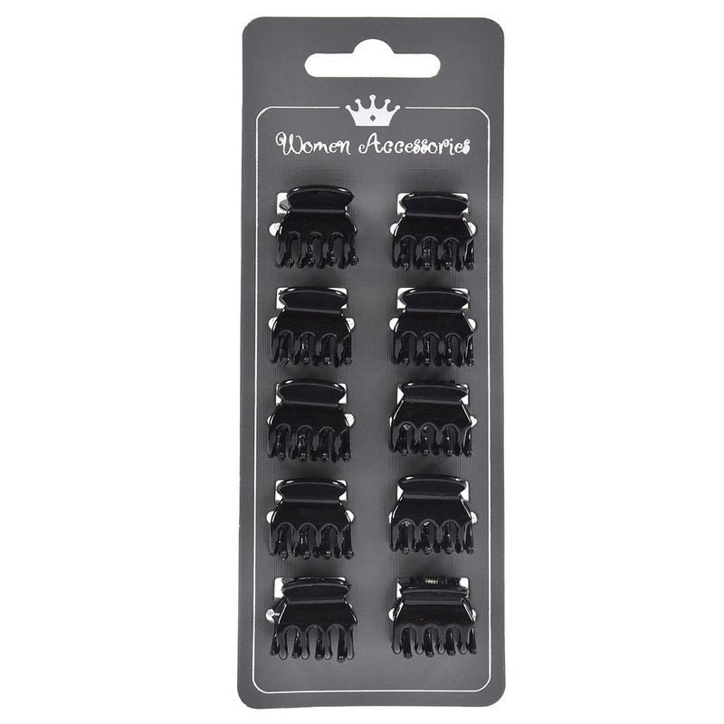 Fashion, accesorii si bijuterii - Femei - Accesorii femei - Accesorii pentru par femei - Set clame par, model 2 cm, negru, plastic, 10 bucati - Infinity.ro
