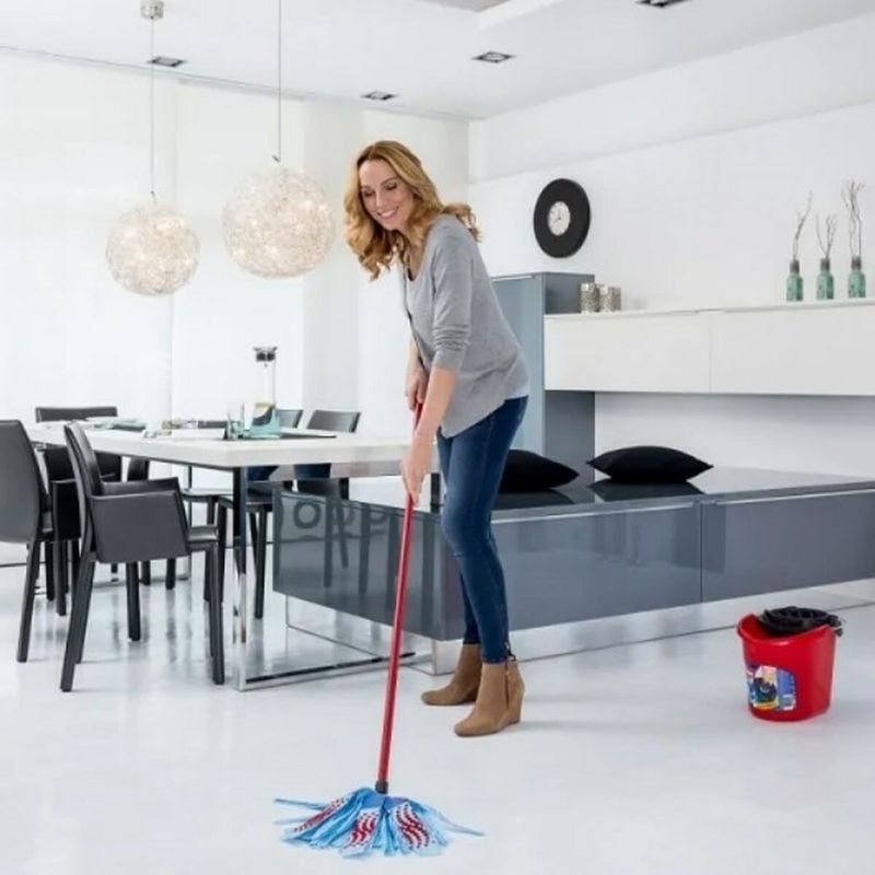 Market - Curatenie si intretinere casa - Produse menaj - Mopuri - Mop Vileda 3Action Velour XL Albastru Rosu - Infinity.ro