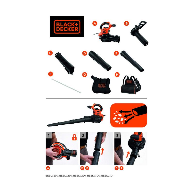 Casa si Gradina - Gradinarit si plante - Utilaje gradina - Aspiratoare, suflante si tocatoare - Suflanta Black & Decker BEBLV260-QS - Infinity.ro