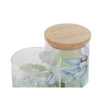 Casa si Gradina - Bucatarie si vesela - Organizare si depozitare bucatarie - Borcane si capace - Staniu DKD Home Decor Albastru Alb Verde Natural Silicon Bambus Sticla borosilicata 700 ml 10 x 10 x 13 cm (2 Unitati) - Infinity.ro