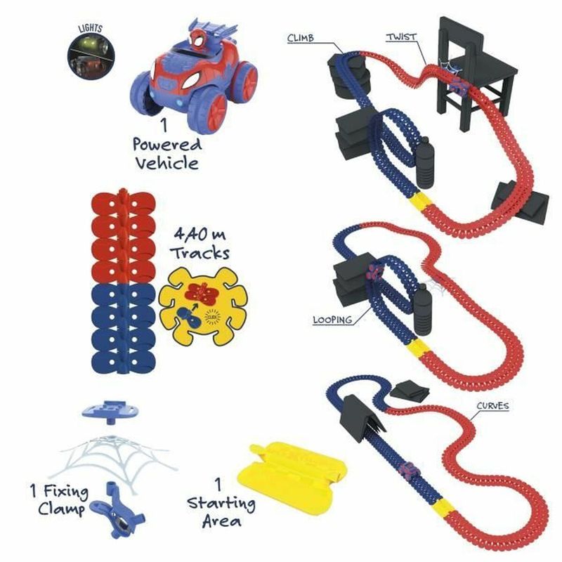 Jucarii, Copii si Bebe - Jucarii si jocuri - Vehicule si jucarii cu telecomanda - Masinute - Pista de Curse Smoby Spidey Amazing Friends Flextrem set - Infinity.ro