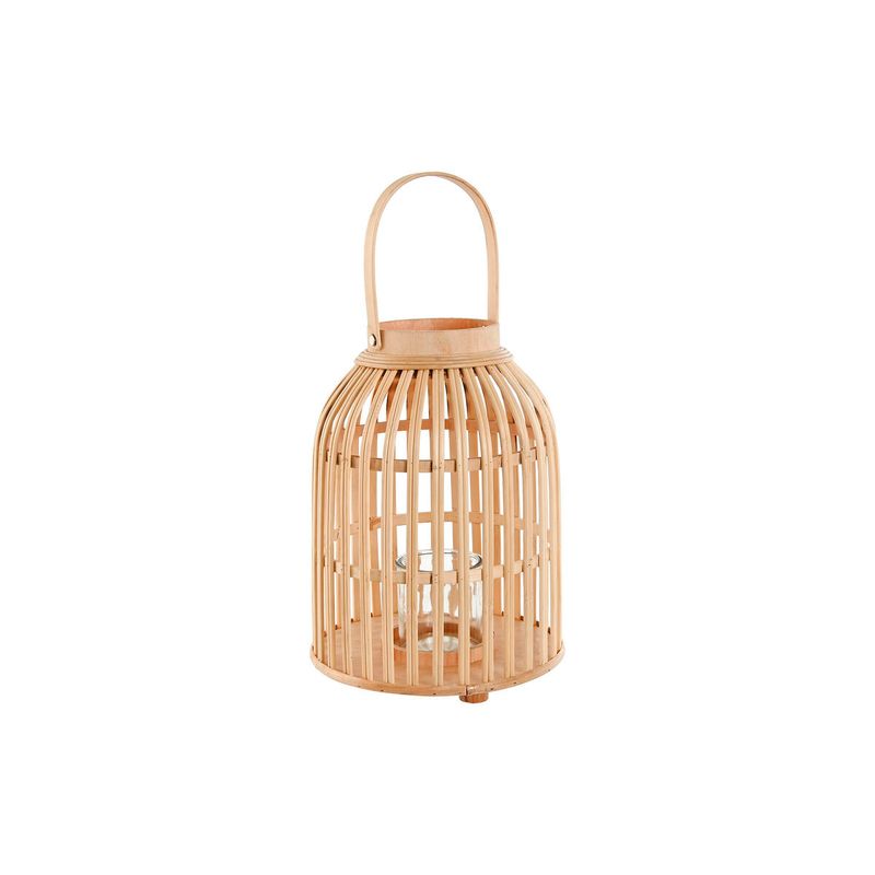 Casa si Gradina - Decoratiuni - Aromaterapie si lumanari - Suporturi lumanari - Suport de Lumanari Home ESPRIT Natural Maro Deschis Bambus Geam 22,5 x 22,5 x 30 cm - Infinity.ro