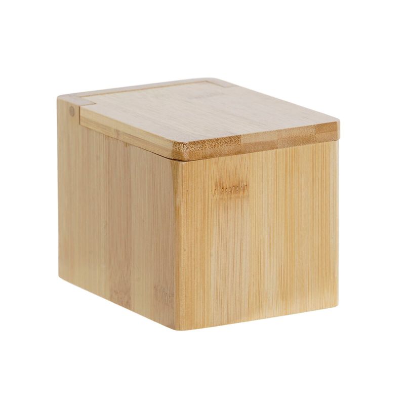 Casa si Gradina - Bucatarie si vesela - Organizare si depozitare bucatarie - Cutii alimentare - Solnita cu capac DKD Home Decor Natural Bambus 10 x 13 x 10 cm - Infinity.ro