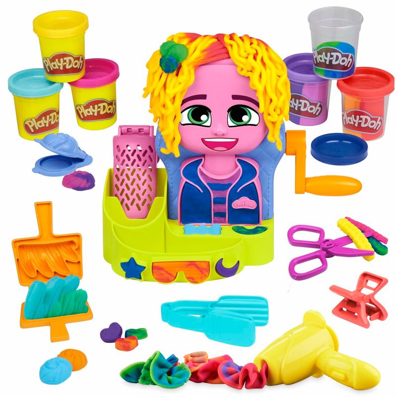 Jucarii, Copii si Bebe - Jucarii si jocuri - Jucarii & jocuri educative - Pasta, lut si nisip modelabil - Joc de Plastilina Hasbro Playdoh Accesorii 6 Vase Coafura - Infinity.ro