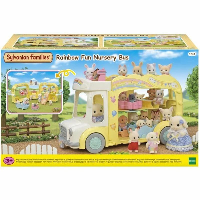 Jucarii, Copii si Bebe - Jucarii si jocuri - Papusi si accesorii - Casute de papusi si mobilier - Accesorii pentru casute de papusi Sylvanian Families 5744 Rainbow Fun Nursery Bus - Infinity.ro