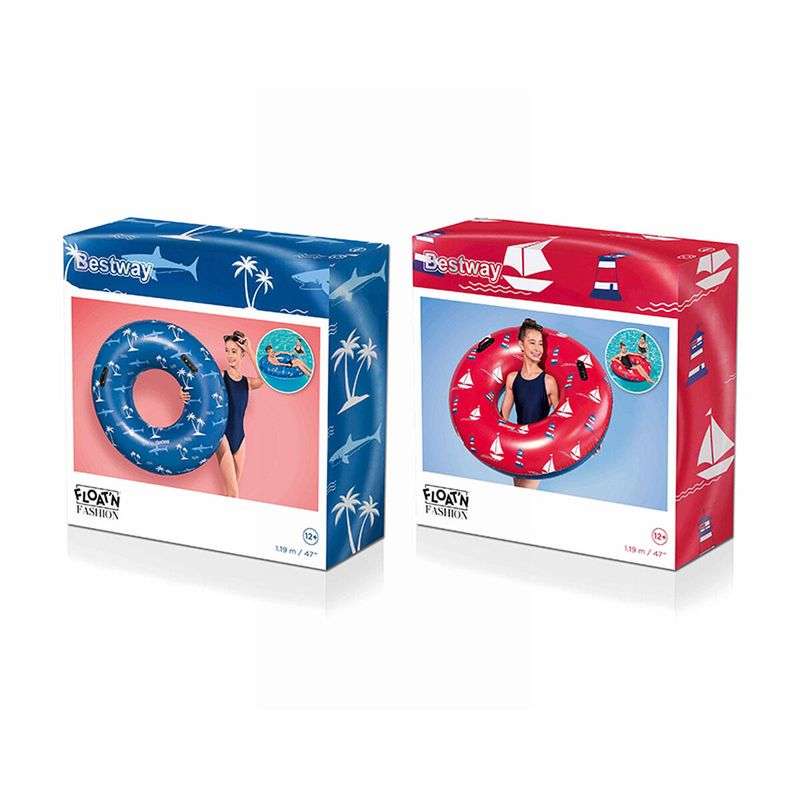 Jucarii, Copii si Bebe - Jucarii si jocuri - Jucarii de exterior - Colaci, ochelari si accesorii inot copii - Flotor gonflabil Bestway Ø 119 cm Multicolor - Infinity.ro