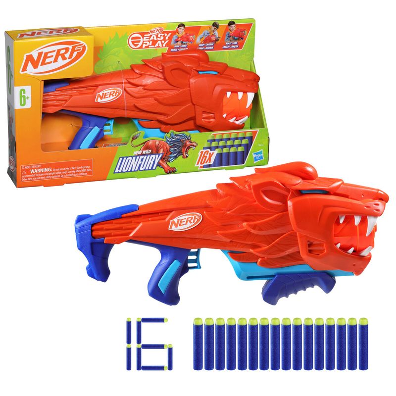 Jucarii, Copii si Bebe - Jucarii si jocuri - Jucarii de rol - Arme de jucarie - Pistol cu Sageti Hasbro  Nerf Lionfury 25 x 45 cm - Infinity.ro
