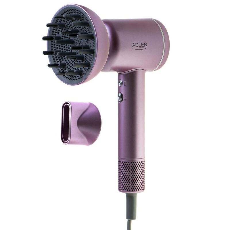 Ingrijire personala si Cosmetice - Aparate & accesorii ingrijire personala - Hair styling - Uscatoare de par - Uscator de par SUPERSPEED Adler AD2270p, roz, 1600W, 110000rpm, 3 viteze, 3 trepte temp, ionizare, led, difuzor - Infinity.ro