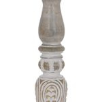 Casa si Gradina - Decoratiuni - Aromaterapie si lumanari - Suporturi lumanari - Candelabru Alb Natural Fier Lemn de mango 14 x 14 x 38 cm - Infinity.ro