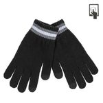 Fashion, accesorii si bijuterii - Barbati - Accesorii barbati - Manusi barbati - Manusi touchscreen barbati, tricotate, dungi gri, negru, 1 pereche - Infinity.ro