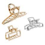 Fashion, accesorii si bijuterii - Femei - Accesorii femei - Accesorii pentru par femei - Set clame par, metalice, 3 bucati, argintiu si auriu, dimensiuni 4-7.5 cm, diferite modele - Infinity.ro