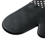 Casa si Gradina - Textile si covoare - Textile bucatarie - Manusi bucatarie - Manusa silicon, neagra cu buline, captusita, 32 x 18.5cm - Infinity.ro