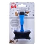 Petshop - Ingrijire si Igiena - Produse uz extern - Perii si manusi - Perie animale, mecanism noduri, 13cm, plastic, negru-albastru - Infinity.ro