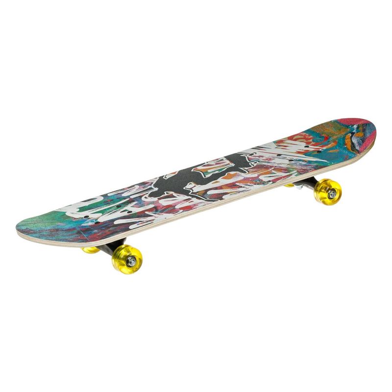 Sport si Outdoor/Role, trotinete si skateboard/Placi de rulat/Skateboard - Skateboard aluminiu, 71 x 20 cm, multicolor, roti pu, rulmenti abec-5, baza antiderapanta - Infinity.ro