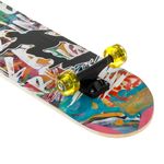 Sport si Outdoor/Role, trotinete si skateboard/Placi de rulat/Skateboard - Skateboard aluminiu, 71 x 20 cm, multicolor, roti pu, rulmenti abec-5, baza antiderapanta - Infinity.ro