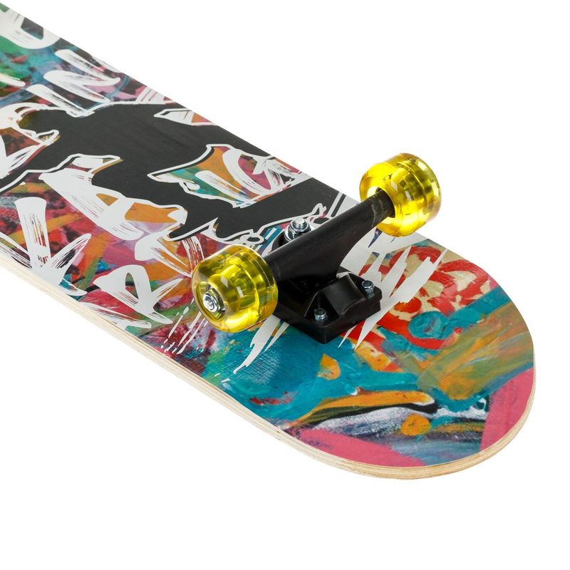 Sport si Outdoor/Role, trotinete si skateboard/Placi de rulat/Skateboard - Skateboard aluminiu, 71 x 20 cm, multicolor, roti pu, rulmenti abec-5, baza antiderapanta - Infinity.ro