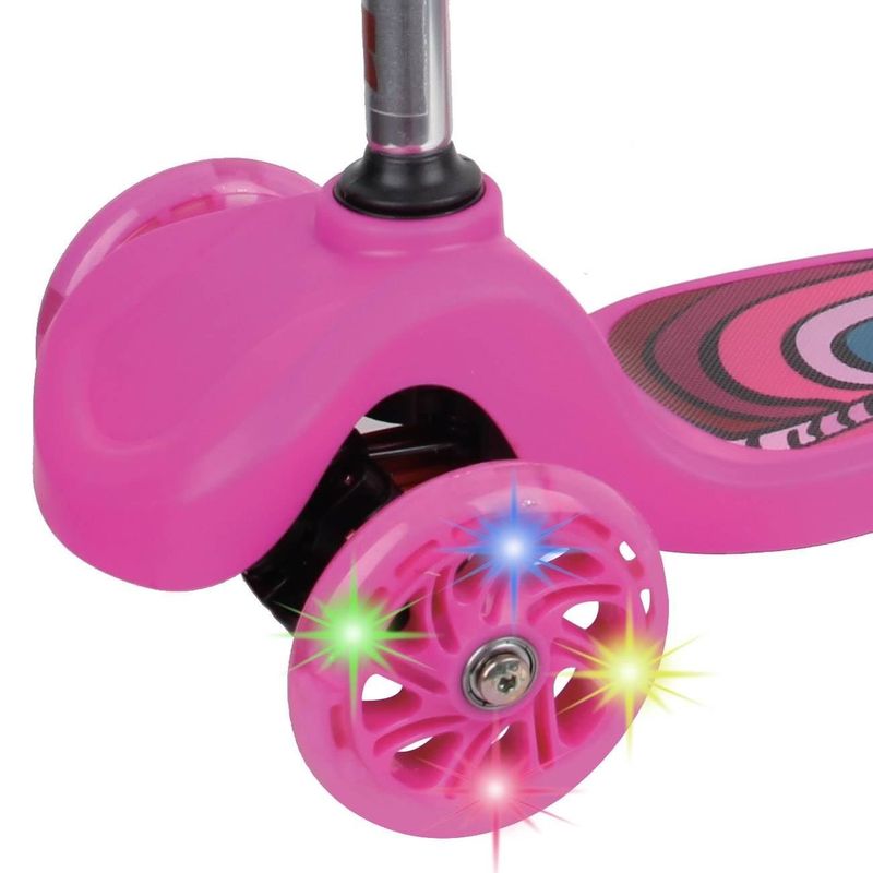 Sport si Outdoor - Role, trotinete si skateboard - Trotinete copii - Trotineta copii, 3 roti, led, frana spate, reglabila, fucsia - Infinity.ro