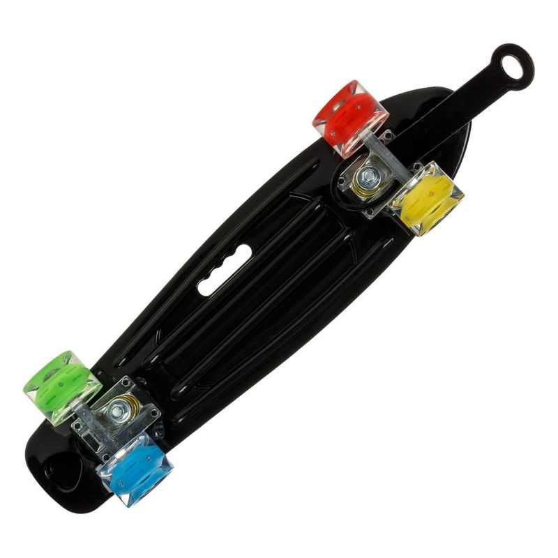 Sport si Outdoor/Role, trotinete si skateboard/Placi de rulat/Skateboard - Skateboard pennyboard, model multicolor, maner de transport, led, 56 x 14cm, cadru aluminiu - Infinity.ro