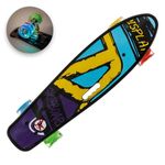 Sport si Outdoor/Role, trotinete si skateboard/Placi de rulat/Skateboard - Skateboard pennyboard, model multicolor, maner de transport, led, 56 x 14cm, cadru aluminiu - Infinity.ro