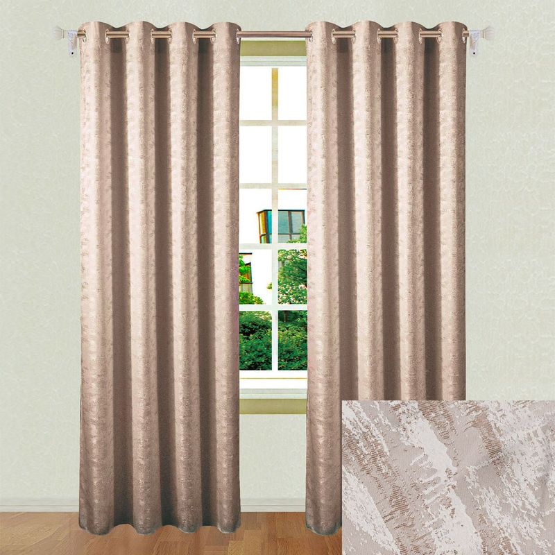 Casa si Gradina - Textile si covoare - Perdele si draperii - Perdele - Perdea decorativa, taupe shiny, semitransparenta, inele metalice, poliester, dimensiuni 140x 250cm - Infinity.ro