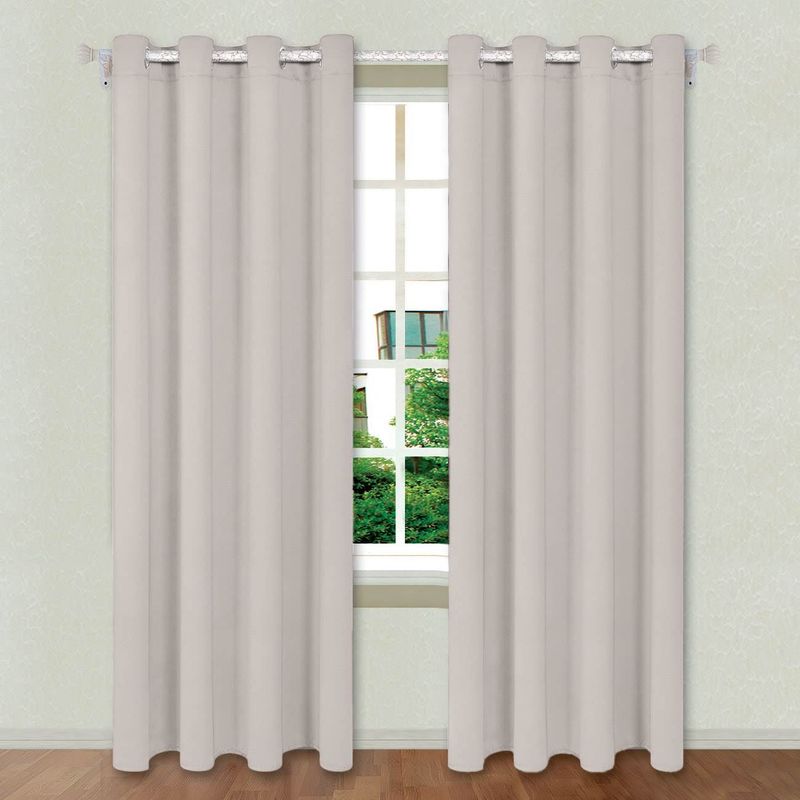 Casa si Gradina - Textile si covoare - Perdele si draperii - Draperii - Draperie decorativa, poliester, culoare gri, dimensiune 140x 260cm, inele 4cm - Infinity.ro