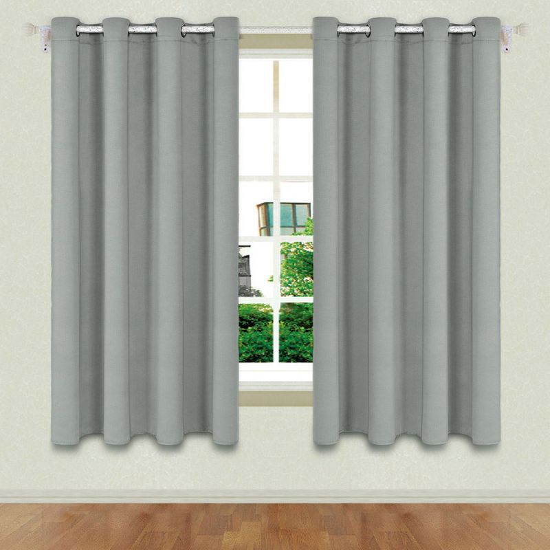 Casa si Gradina - Textile si covoare - Perdele si draperii - Draperii - Draperie fereastra, model gri, dimensiuni 140x 140cm, inele 4cm, material poliester - Infinity.ro