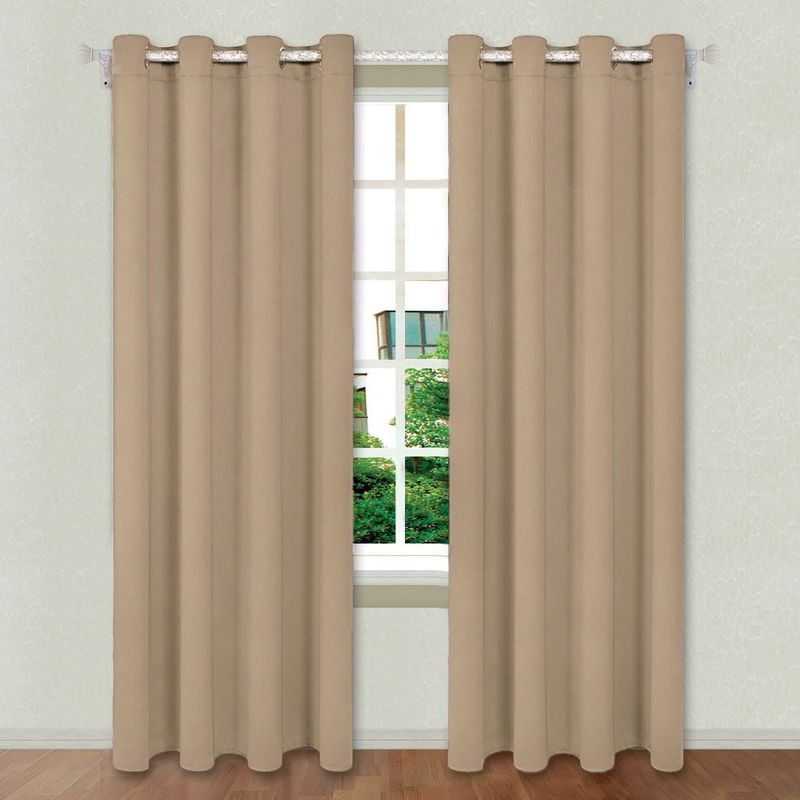 Casa si Gradina - Textile si covoare - Perdele si draperii - Draperii - Draperie decorativa, taupe, inele 4cm, 140x 260cm - Infinity.ro