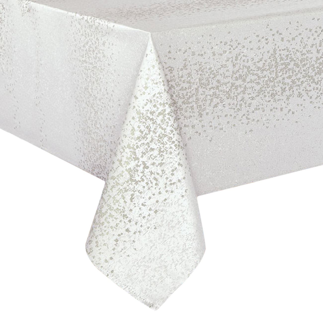 Fata de masa poliester, textura satinata, culoare bej argintie, dimensiuni 240x 140cm