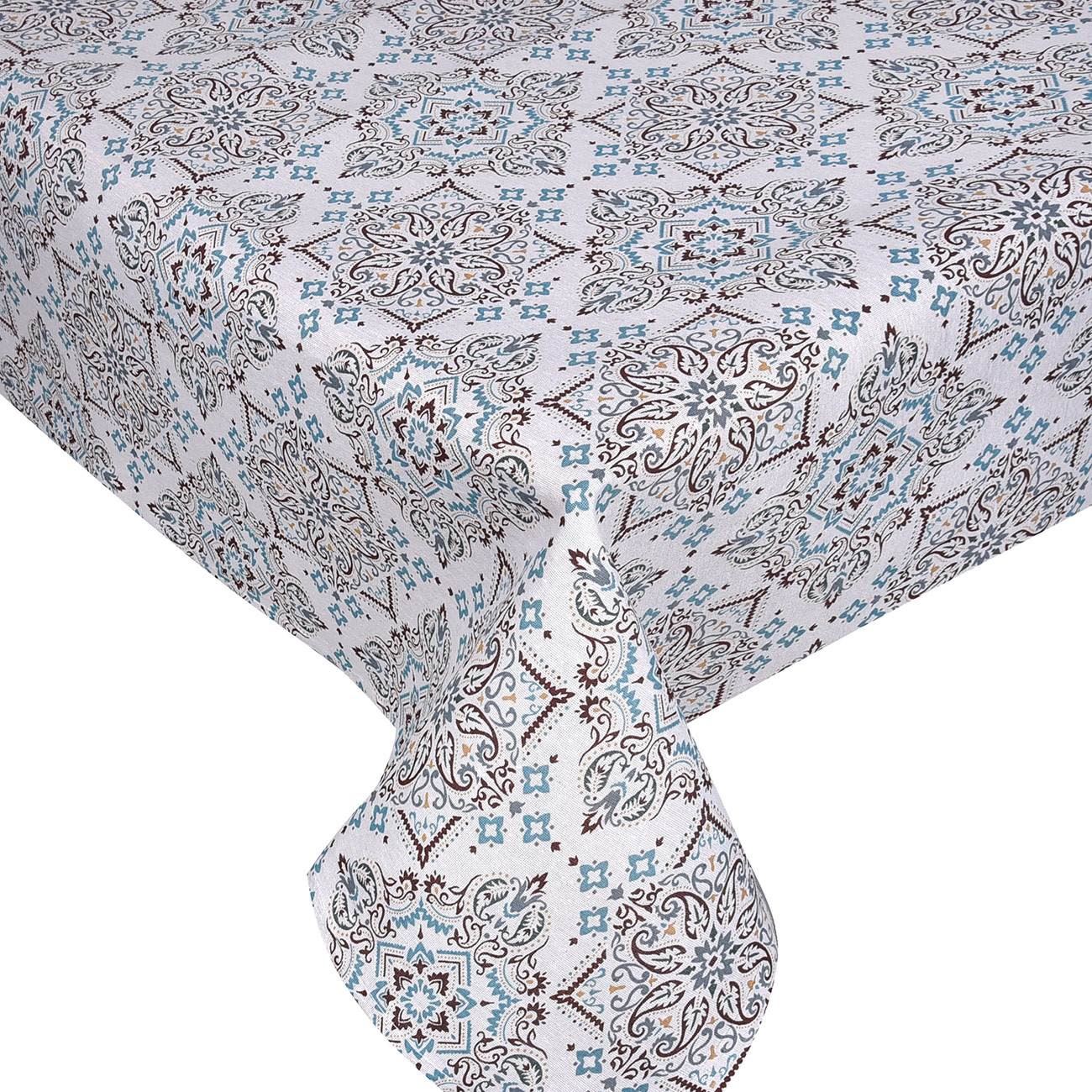 Fata de masa, model cu carouri, multicolor, 180x 140cm, 70% bumbac 30% poliester